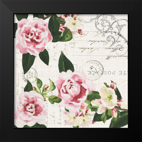 Ephemeral Roses I Black Modern Wood Framed Art Print by Miller, Dianne