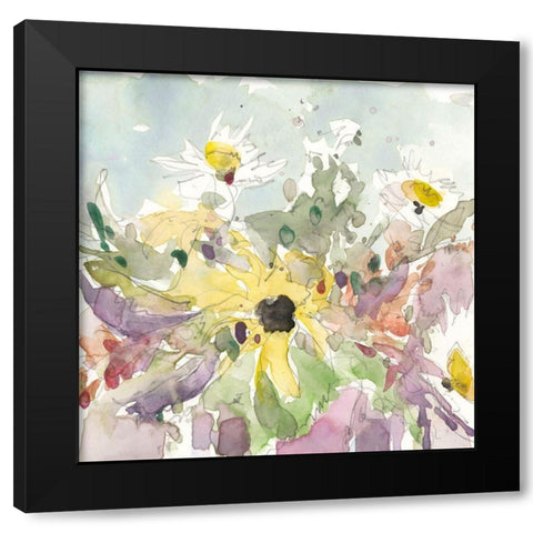 Daisy Vase I Black Modern Wood Framed Art Print by Dixon, Samuel