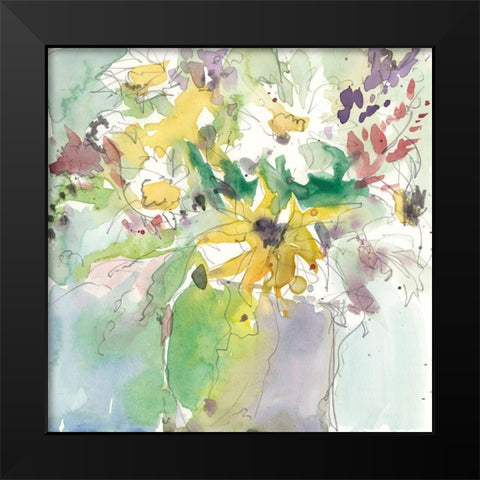 Daisy Vase II Black Modern Wood Framed Art Print by Dixon, Samuel