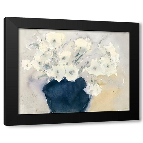 White Bouquet Black Modern Wood Framed Art Print with Double Matting by Dixon, Samuel