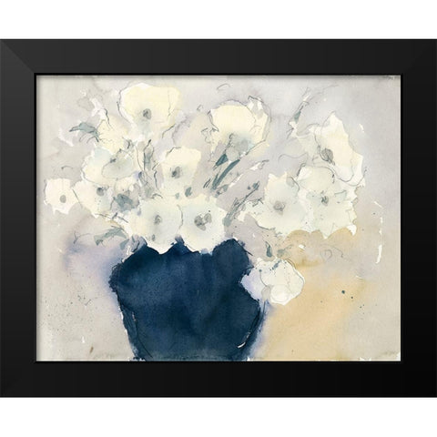 White Bouquet Black Modern Wood Framed Art Print by Dixon, Samuel