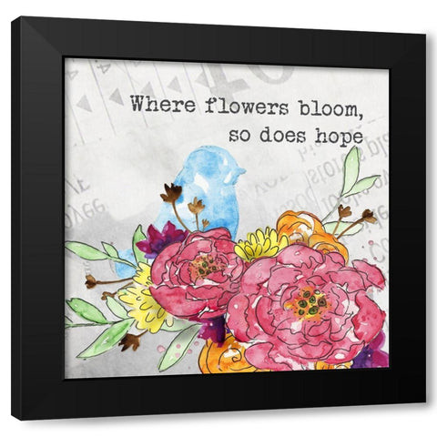 Bloom and Fly I Black Modern Wood Framed Art Print by McGuire, Catherine