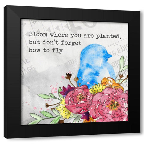 Bloom and Fly II Black Modern Wood Framed Art Print by McGuire, Catherine