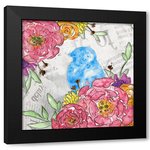 Bloom and Fly III Black Modern Wood Framed Art Print with Double Matting by McGuire, Catherine