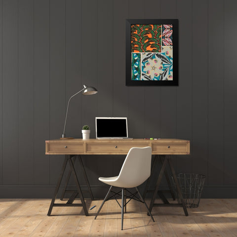 Decorative Butterflies II Black Modern Wood Framed Art Print by Seguy, Eugene