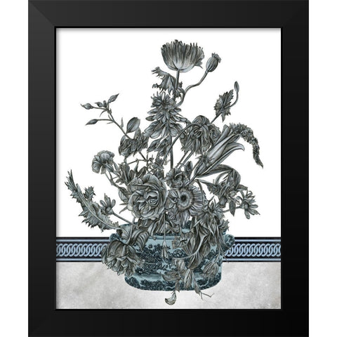 Bouquet in China I Black Modern Wood Framed Art Print by Wang, Melissa