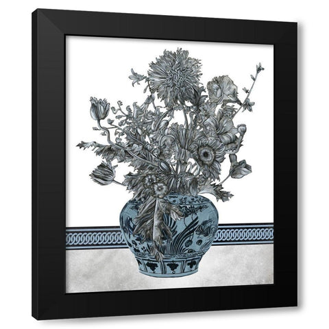 Bouquet in China II Black Modern Wood Framed Art Print with Double Matting by Wang, Melissa