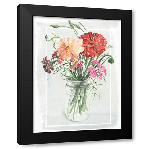 Summer Wildflowers II Black Modern Wood Framed Art Print by Parker, Jennifer Paxton