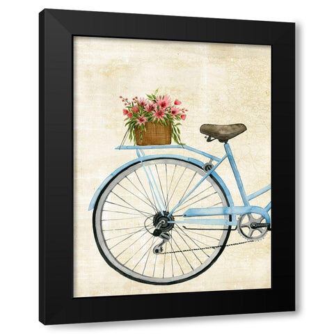 Courier Fleur I Black Modern Wood Framed Art Print with Double Matting by Popp, Grace