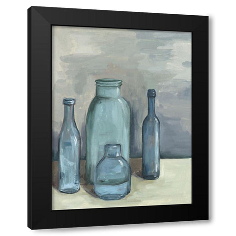 Still Life with Bottles I Black Modern Wood Framed Art Print by Wang, Melissa