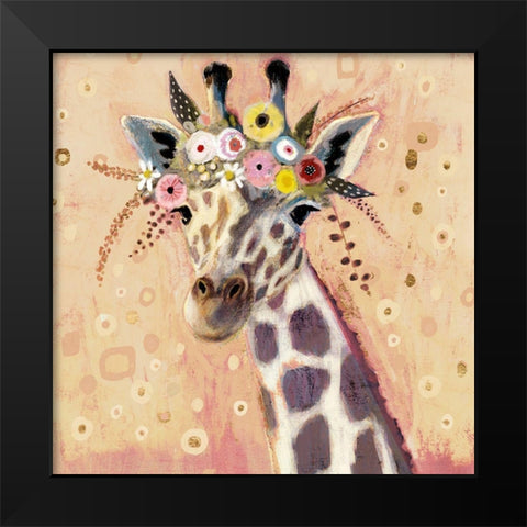Klimt Giraffe I Black Modern Wood Framed Art Print by Borges, Victoria