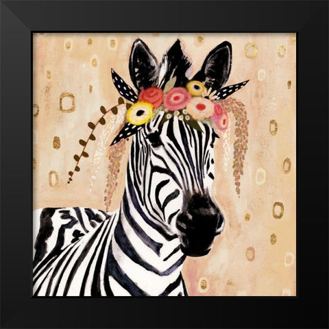 Klimt Zebra I Black Modern Wood Framed Art Print by Borges, Victoria