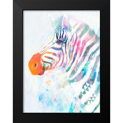 Fluorescent Zebra I Black Modern Wood Framed Art Print by Borges, Victoria
