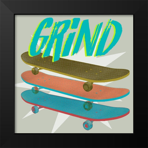 SK8R I Black Modern Wood Framed Art Print by Fagalde, Jarman