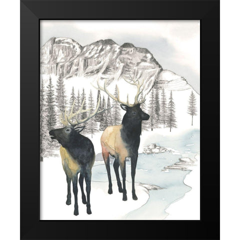 Winter Elk II Black Modern Wood Framed Art Print by Popp, Grace