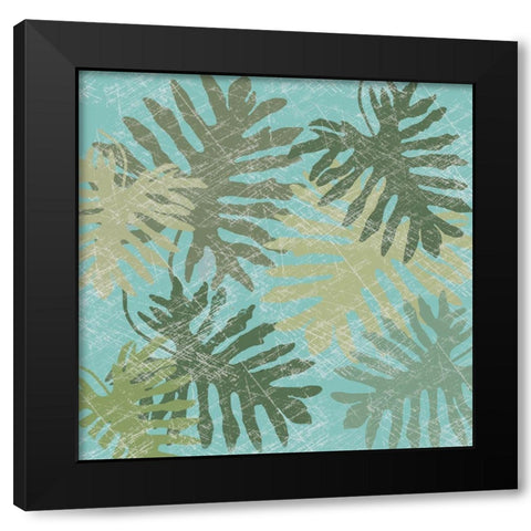 Faded Tropical Leaves I Black Modern Wood Framed Art Print with Double Matting by Reynolds, Jade