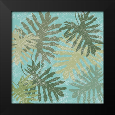 Faded Tropical Leaves I Black Modern Wood Framed Art Print by Reynolds, Jade