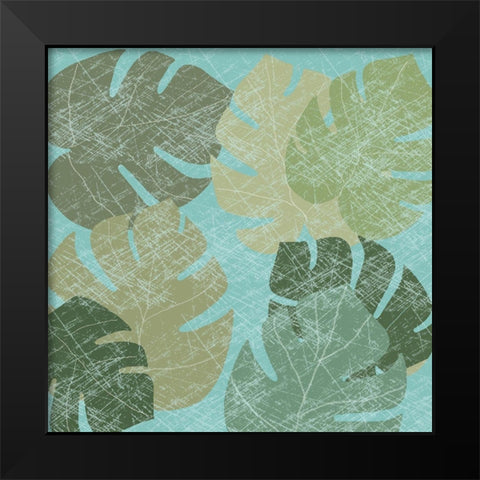 Faded Tropical Leaves II Black Modern Wood Framed Art Print by Reynolds, Jade