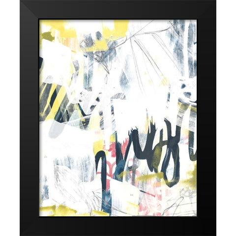 Lyrical Graffiti I Black Modern Wood Framed Art Print by Vess, June Erica