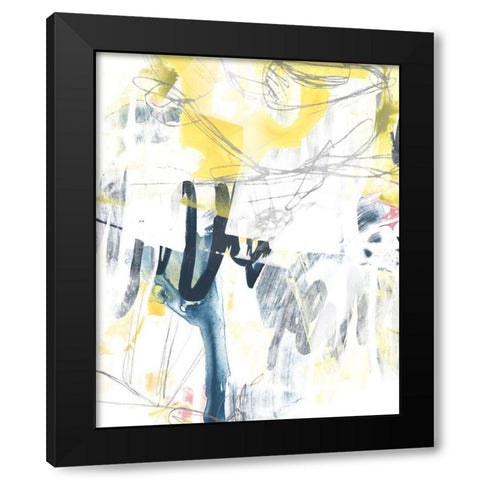 Lyrical Graffiti II Black Modern Wood Framed Art Print by Vess, June Erica