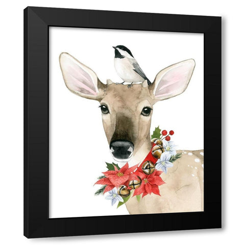 Deer Christmas II Black Modern Wood Framed Art Print with Double Matting by Popp, Grace