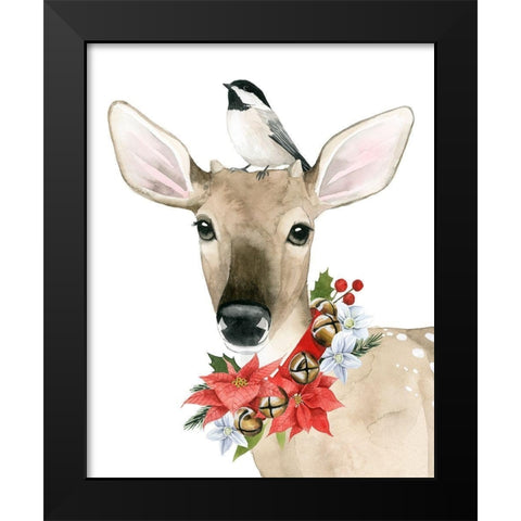 Deer Christmas II Black Modern Wood Framed Art Print by Popp, Grace