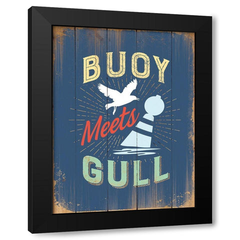 Punny Coastal IV Black Modern Wood Framed Art Print with Double Matting by Brando, J.J.