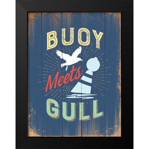 Punny Coastal IV Black Modern Wood Framed Art Print by Brando, J.J.