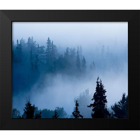 Misty Mountains XV Black Modern Wood Framed Art Print by McLoughlin, James