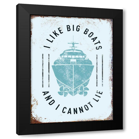 Punny Nautical II Black Modern Wood Framed Art Print with Double Matting by Brando, J.J.