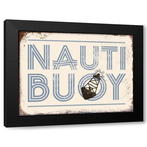 Punny Nautical V Black Modern Wood Framed Art Print with Double Matting by Brando, J.J.
