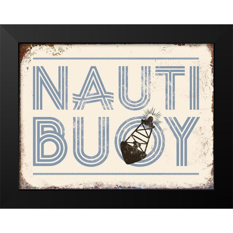 Punny Nautical V Black Modern Wood Framed Art Print by Brando, J.J.