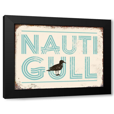 Punny Nautical VI Black Modern Wood Framed Art Print with Double Matting by Brando, J.J.