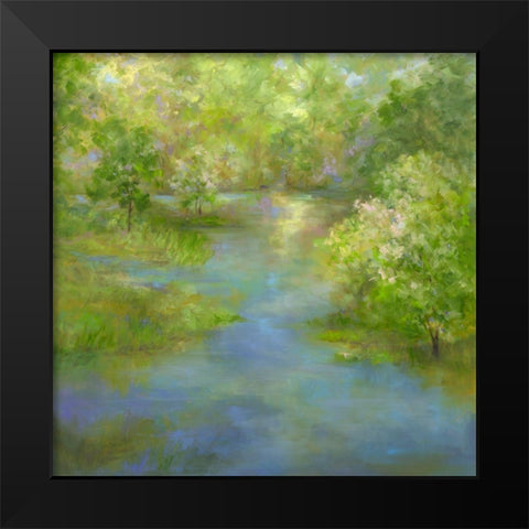 Spring Lake Reflections Black Modern Wood Framed Art Print by Finch, Sheila