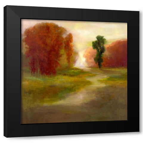 Autumn Trees Black Modern Wood Framed Art Print by Finch, Sheila
