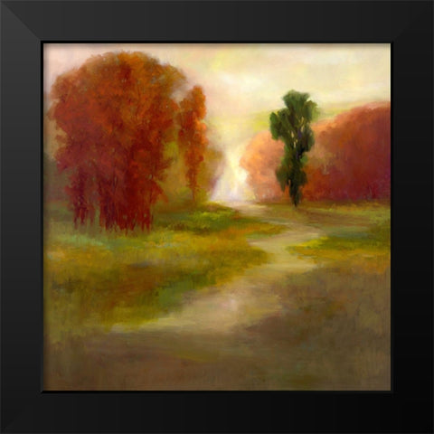 Autumn Trees Black Modern Wood Framed Art Print by Finch, Sheila