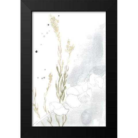 Wildflower Triptych II Black Modern Wood Framed Art Print by Goldberger, Jennifer