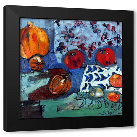 Apple Composition Black Modern Wood Framed Art Print with Double Matting by Ferrell, Erin McGee