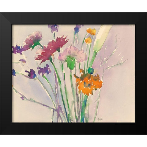 Wild Flower Cuttings Black Modern Wood Framed Art Print by Dixon, Samuel