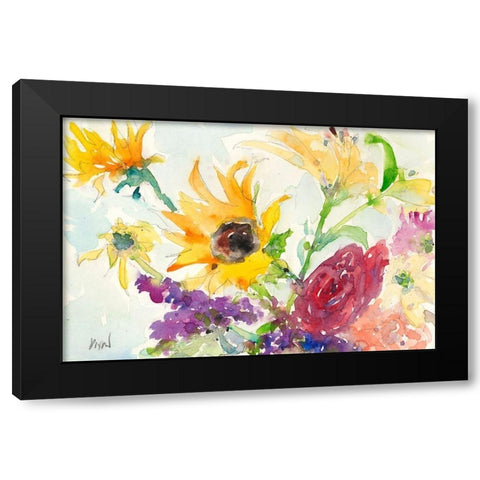 Bright Wild Flowers I Black Modern Wood Framed Art Print by Dixon, Samuel