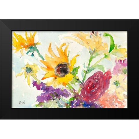 Bright Wild Flowers I Black Modern Wood Framed Art Print by Dixon, Samuel