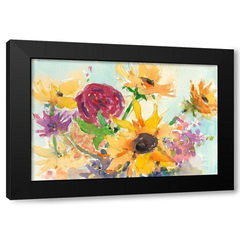 Bright Wild Flowers II Black Modern Wood Framed Art Print with Double Matting by Dixon, Samuel