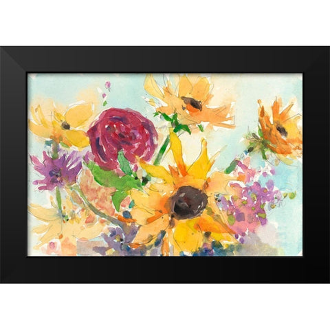 Bright Wild Flowers II Black Modern Wood Framed Art Print by Dixon, Samuel