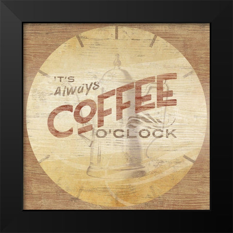 Beverage OClock I Black Modern Wood Framed Art Print by Vess, June Erica