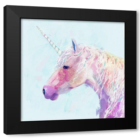 Mystic Unicorn II Black Modern Wood Framed Art Print with Double Matting by Borges, Victoria