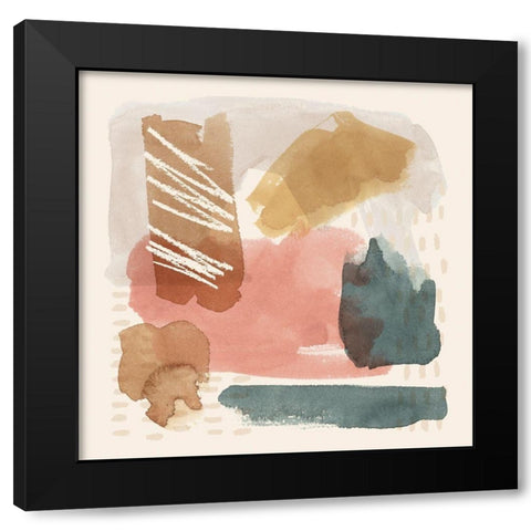 Ochre Echo II Black Modern Wood Framed Art Print with Double Matting by Popp, Grace