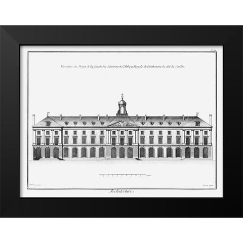 Architectural Elevation II Black Modern Wood Framed Art Print by Diderot, Denis