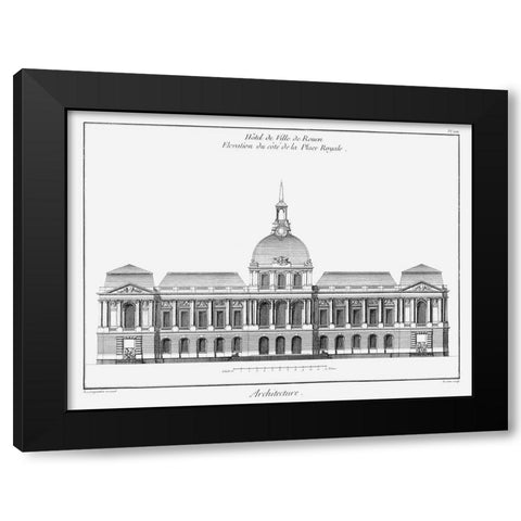 Architectural Elevation III Black Modern Wood Framed Art Print by Diderot, Denis
