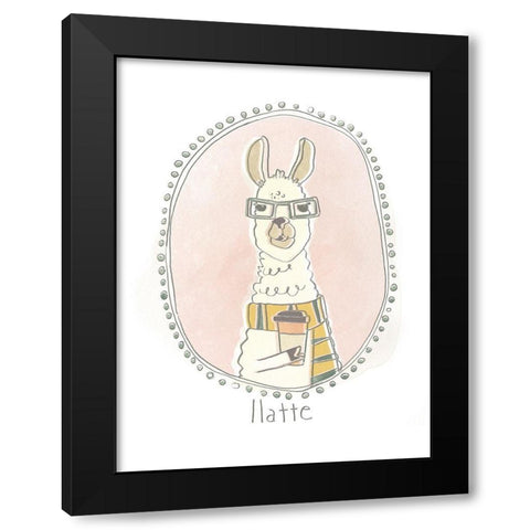 Caffeinated Cutie II Black Modern Wood Framed Art Print by Vess, June Erica