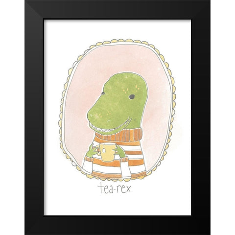 Caffeinated Cutie IV Black Modern Wood Framed Art Print by Vess, June Erica